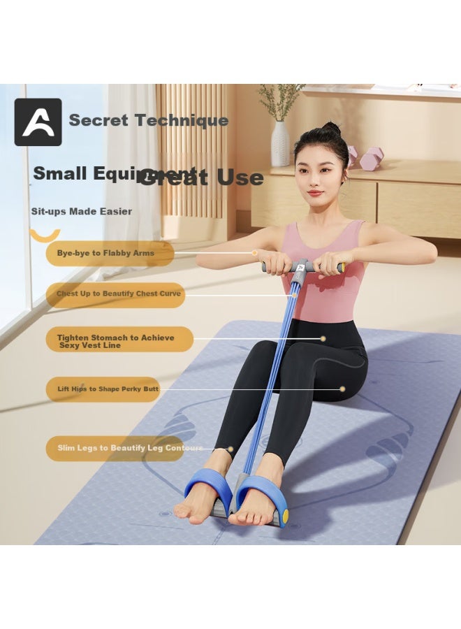 Secret Secret Foot Pedal Resistance Band Abdominal Trainer Fitness Elastic Band Belly Reduction Abdominal Curl Training Resistance Rope Six Tubes  - Image 3