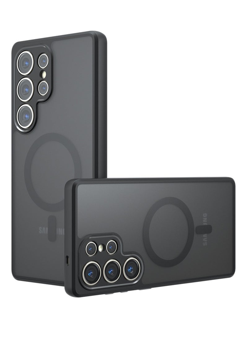 X-level Samsung Galaxy S25 Ultra Magnetic Case,Frosted Matte PC Four-corner Airbag TPU Shockproof Bumper Anti-Drop Cover for Samsung Galaxy S25 Ultra - Image 1