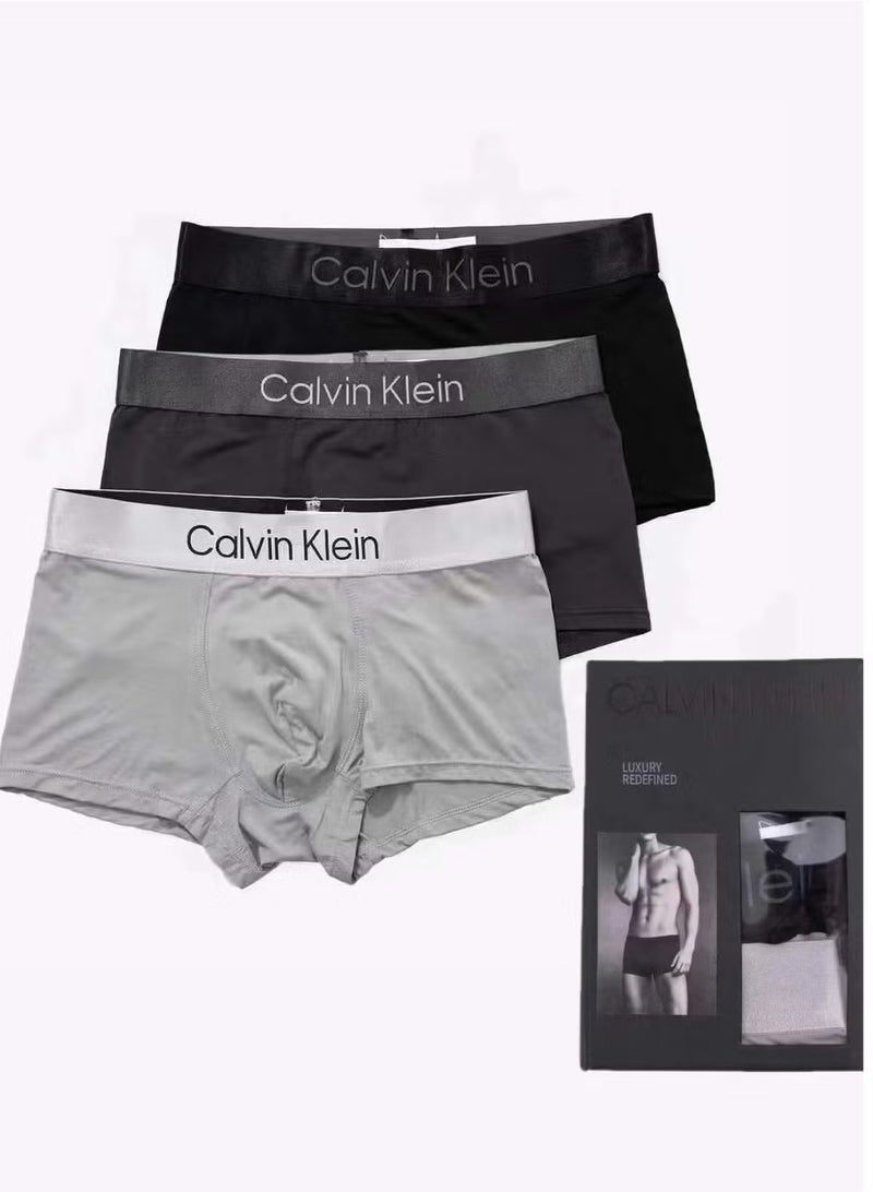 Calvin Klein Performance CK Men's Cotton Boxer Briefs 3-Pack Gift Box Comfortable Close Fit Everyday Wear Underwear - Image 1