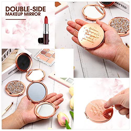 Roowest 10 Pcs Inspirational Compact Mirror You're Awesome Reminder Appreciation Gifts for Women Employee Coworker Friends Sisterhood Bulk Christmas Party Favors Magnifying Pocket Mirror (Rose Gold) - Image 4