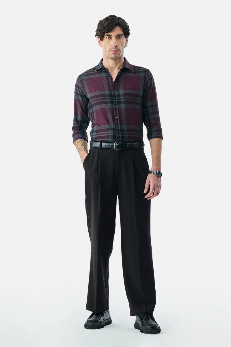 SNITCH Plaid Luxe 100% Cotton Slim Fit Shirt