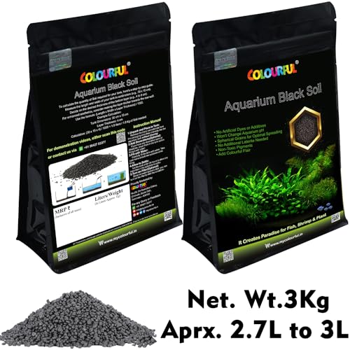 COLOURFUL - Planted Aquarium Black Soil Substrate Aqua Soil for Fish Tank | Live Planted Aquarium | Seeds and Plant Fertilizers (3Kg Soil + Lucky Plant Seeds + 5 in1 Plant Fertilizers Medicine) - Image 5