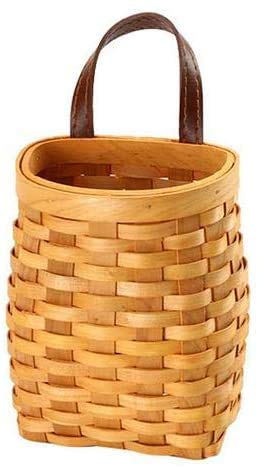 KODENG Hand-Woven Wood Storage Basket Portable Wall Hanging Flower Basket Organizer Fruit Vegetable Rattan Box Home Decoration - Image 3