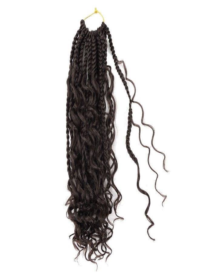 LMZIM 14 Inch Goddess Box Braids Crochet Hair Bohomian Crochet Box Braids Curly Ends 8 Pack 3X Crochet Braids Synthetic Braiding Hair Extension #4 (14inch (pack of 8), 4) - Image 3