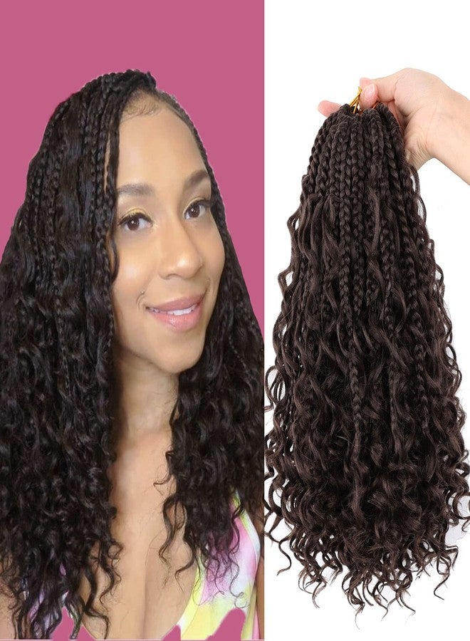 LMZIM 14 Inch Goddess Box Braids Crochet Hair Bohomian Crochet Box Braids Curly Ends 8 Pack 3X Crochet Braids Synthetic Braiding Hair Extension #4 (14inch (pack of 8), 4) - Image 1