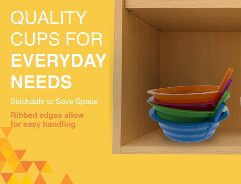 Arrow Home Products Sip-A-Bowl Set, 22oz, 4pk - BPA Free Straw Bowls for Kids To Sip Up Every Drop Without the Mess - Made in the USA, Great for Cereal, Ice Cream, Soup, Milk - Assorted Colors - Image 5