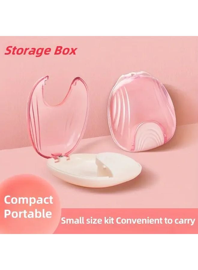 2pcs Press To Open Denture Retainer Storage Box Compact Portable Travel Case - Image 2