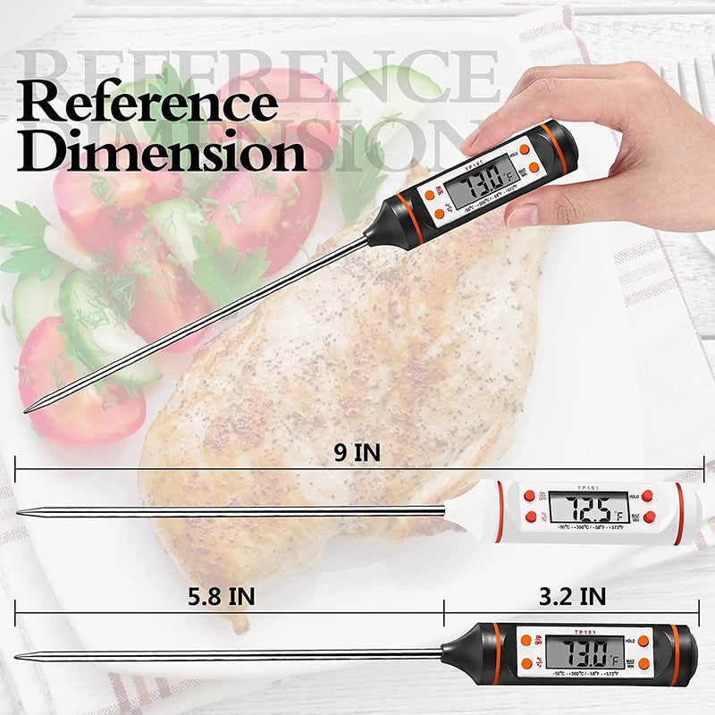LABART مقياس حرارة اللحم، مقياس حرارة رقمي لقراءة فورية مع مسبار طويل للمدخنين، الشواء، الديك الرومي، الحليب، الحلوى، الشواء والمطبخ - Image 2