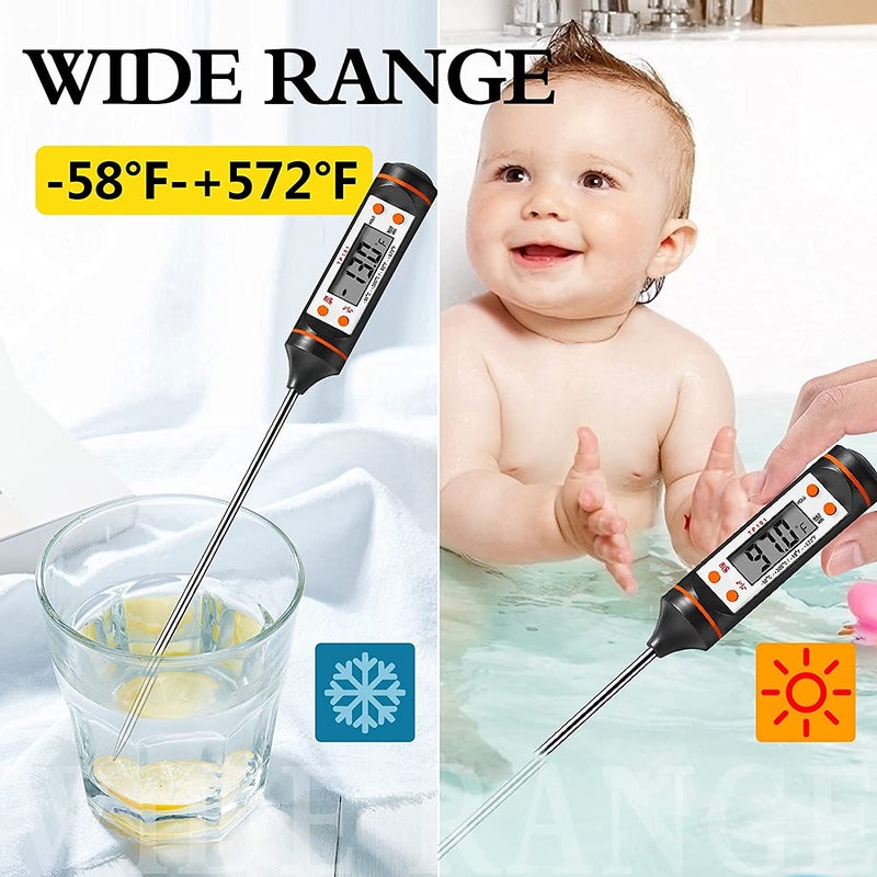 LABART مقياس حرارة اللحم، مقياس حرارة رقمي لقراءة فورية مع مسبار طويل للمدخنين، الشواء، الديك الرومي، الحليب، الحلوى، الشواء والمطبخ - Image 5