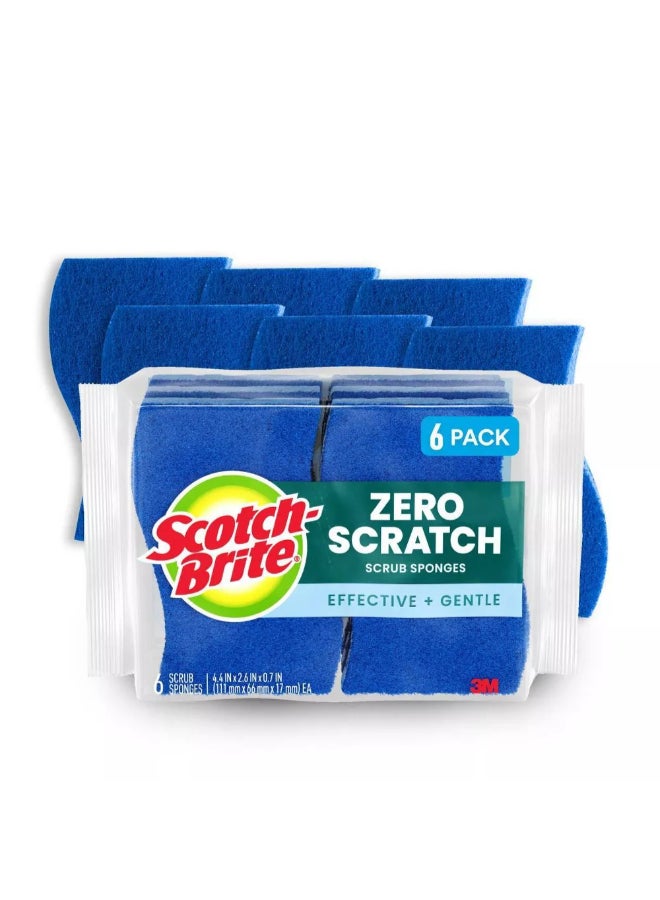 سكوتش برايت إسفنجة تنظيف متعددة الاستخدامات مكونه من 6 قطع فعّالة ولطيفة دون خدش اللون الأزرق الأبعاد 0.7 × 2.6 × 4.4 انش 1422542 - Image 1