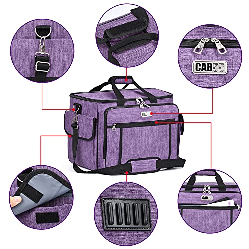 CAB55 Sewing Machine Case, Sewing Machine Carrying Bag with Removable Padding Pad, Tote Bag for Sewing Machine and Extra Sewing Accessories, Purple(17"x13"x14") - Image 2