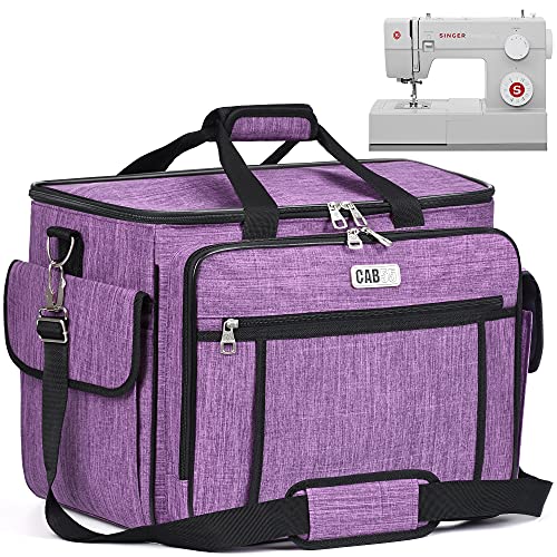 CAB55 Sewing Machine Case, Sewing Machine Carrying Bag with Removable Padding Pad, Tote Bag for Sewing Machine and Extra Sewing Accessories, Purple(17"x13"x14") - Image 1
