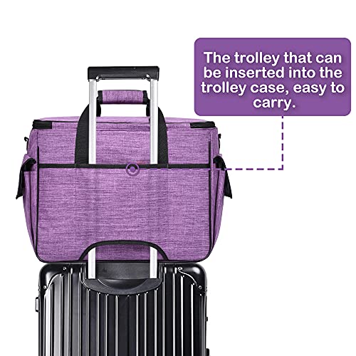 CAB55 Sewing Machine Case, Sewing Machine Carrying Bag with Removable Padding Pad, Tote Bag for Sewing Machine and Extra Sewing Accessories, Purple(17"x13"x14") - Image 5