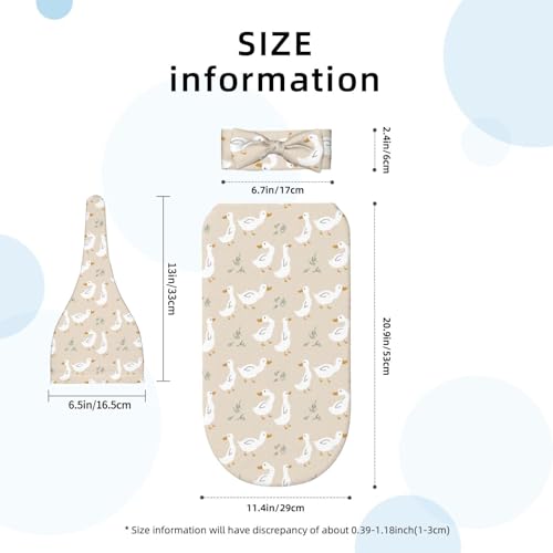 Sozzjile Goose Baby Stuff Swaddle Blanket with Headband and Beanie Set, Newborn Receiving Blanket Outfit Infant Shower Gift for Boys Girls - Image 5