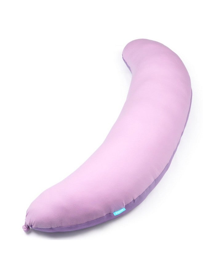 BYRIVER 43" Pink Purple Cute Body Pillow for Side Sleeping Women Girl, C Shaped Pregnancy Pillow for Neck Shoulder Hip Pain Relief, Pillow Between Knee Leg, Gifts for Mom (Zi-XL) - Image 1