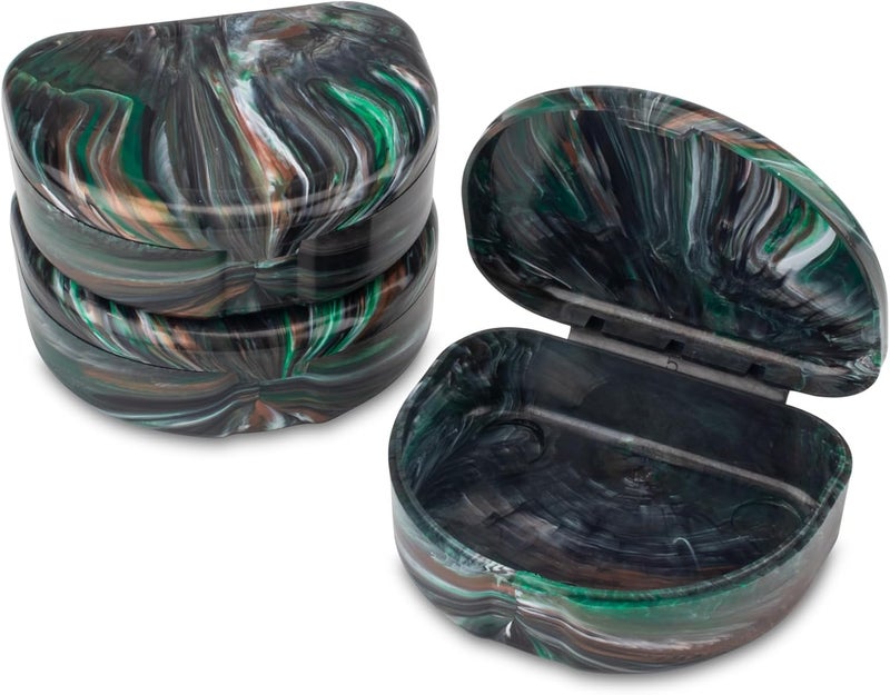 Practicon Marble Retainer Cases, Orthodontic Aligner Case, Mouth Guard Holder (3 Pack) (Camo) - Image 1