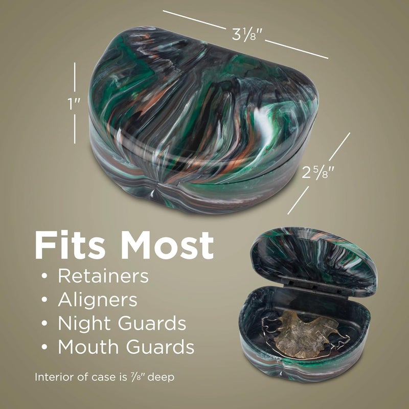 Practicon Marble Retainer Cases, Orthodontic Aligner Case, Mouth Guard Holder (3 Pack) (Camo) - Image 5