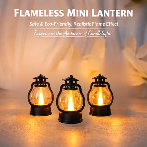 VERVENIX Mini LED Lantern Lights (Warm Yellow, Pack of 6) | Battery Operated Vintage Lamp for Diwali, Christmas, New Year & Home Decoration | Flameless Festival Night Light - Image 4