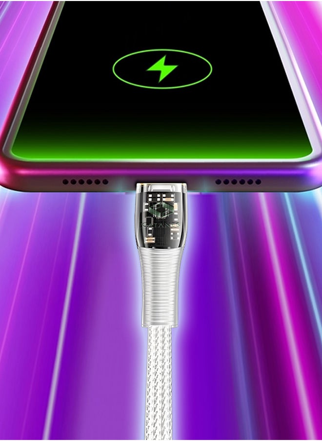 CATANES - USB Type C to USB Type C Cable Fast Charging Cable Transparent Adapter Fast Charging Cable White 1M - Image 1
