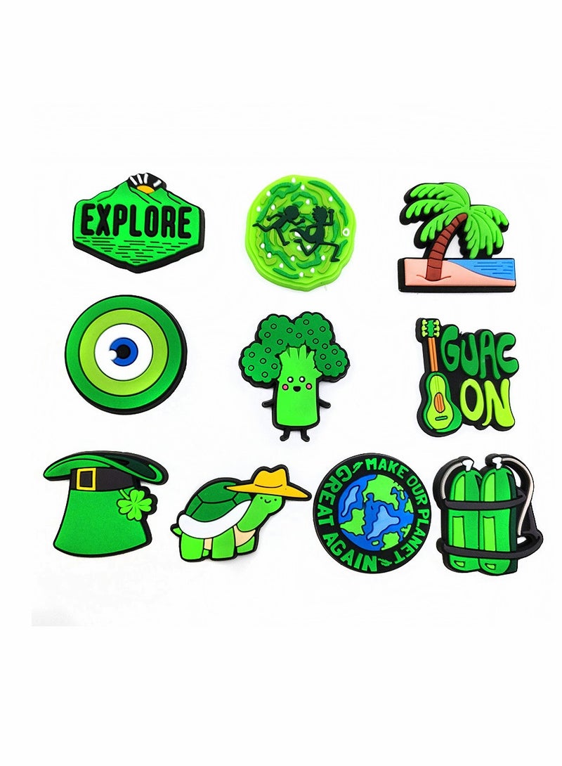 سحر كروك جيبيتيز 10 قطع سحر أحذية لزلاجات الصنادل زخرفة أساور الأساور، سحر طعام عصري من PVC إكسسوارات كروك للأطفال الأولاد والبنات والبالغين الرجال والنساء هدايا حفلات مميزة - Image 1