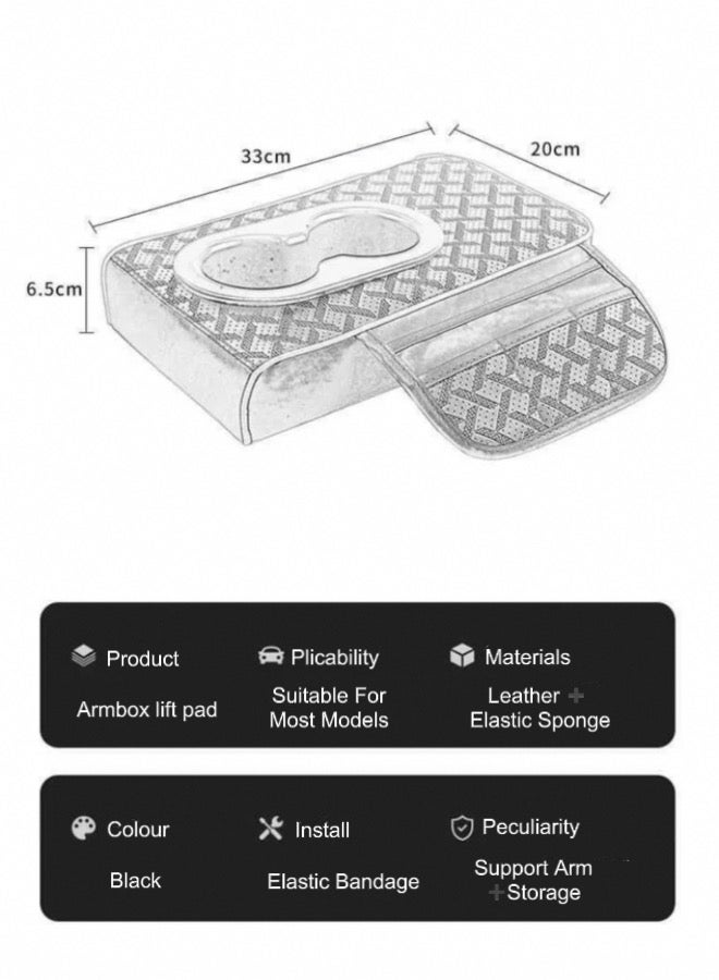 Generic Universal Waterproof Car Armrest Cover, 4 in 1 Car Armrest Cushion, Car Center Console Armrest Pillow,Cup Holder,Mobile Phone Storage Bag and card storage,Car Accessories (Black) - Image 5