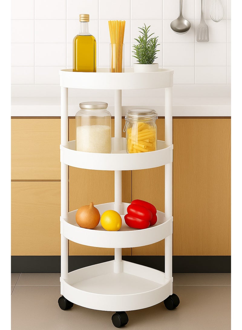 AIYISHI 4-Tier Rolling Storage Cart – Space-Saving Triangle Corner Shelf with Wheels, Multi-Purpose Organizer for Kitchen, Bathroom, Laundry & Living Room (Black)  - Image 3