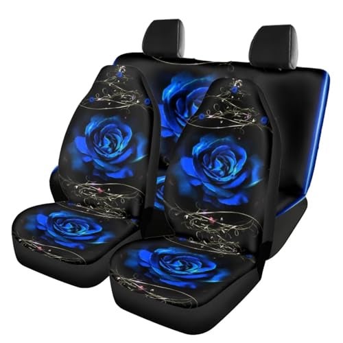Howilath Novelty Blue Rose Thorns Women Auto Car Seat Cover for Cars,Trunks, Vans, SUV, Universal Fit for Most Vehicle - Image 1