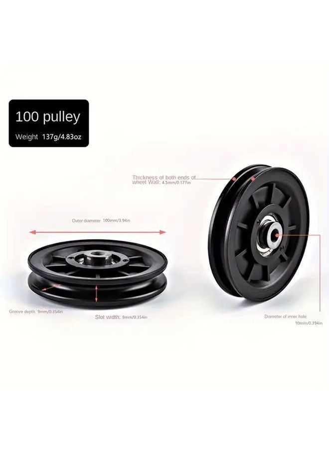 100mm Black Nylon Pulley Wheels For Gym Equipment Durable Wear Resistant - Image 1
