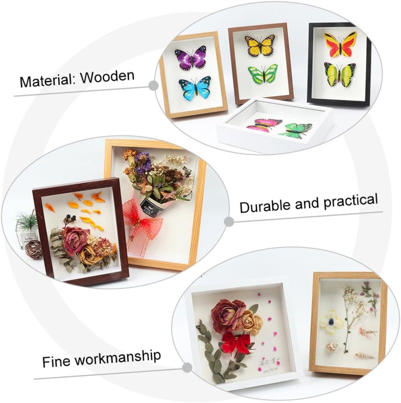 Wooden 6-inch DIY Quilling Photo Frame with Dried Flower Display, Hollow 3d Tabletop Picture Holder for Home Décor and Artwork Exhibition - Image 5