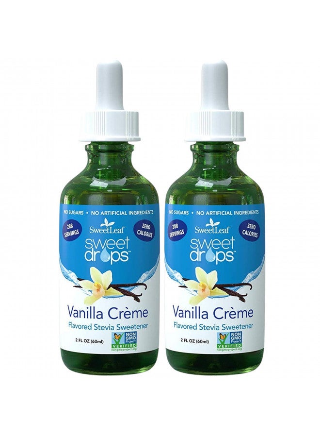 Sweet Drops SweetLeaf Sweet Drops Vanilla Creme Liquid Stevia Sweetener - Vanilla Stevia Drops, Zero Calories, Zero Sugar, Non-GMO, Gluten-Free, Keto Friendly, Vanilla Stevia Liquid - 2 Fl Oz, Pack of 2