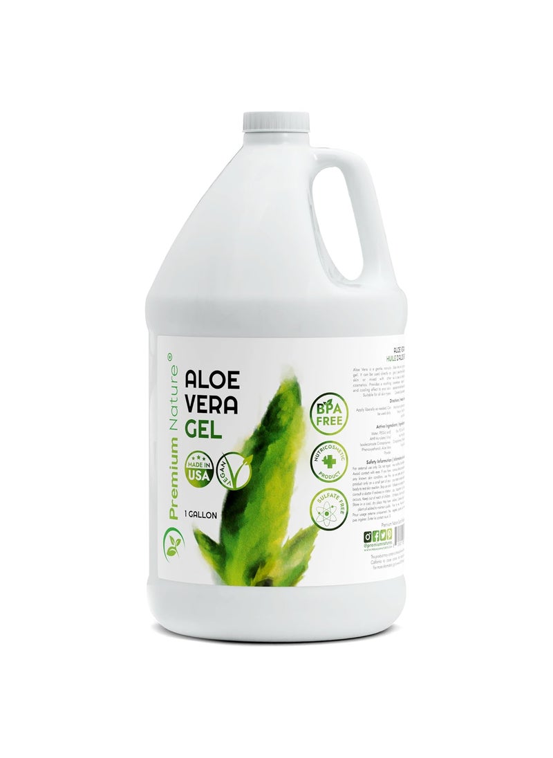 Premium Nature - Premium Nature Pure Aloe Vera Gel For Face  Dry Skin Sunburn Relief Aloe Vera Gel for Skin Moisturizer Aloe Vera Gel from Aloe Vera Plant Aloe Vera Gel for Hair Aloe Gel 1 Gallon - Image 1