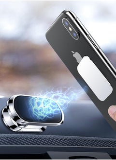 ZO7 Magnetic Phone Mount for Car Strong Magnet Metal Car Phone Holder, 360° Rotating Car Mount Adjustable Universal Dashboard Mobile Holder Fits With iPhone Samsung All Smartphones with Adhesive-Silver  - Image 4