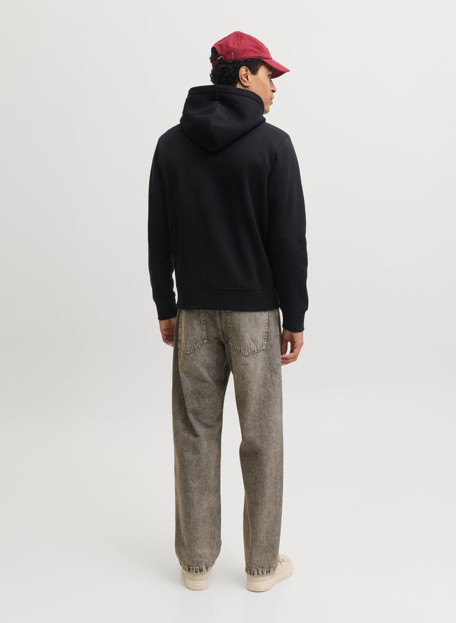 JACK & JONES Black Plain Pullover Hoodie - Image 5