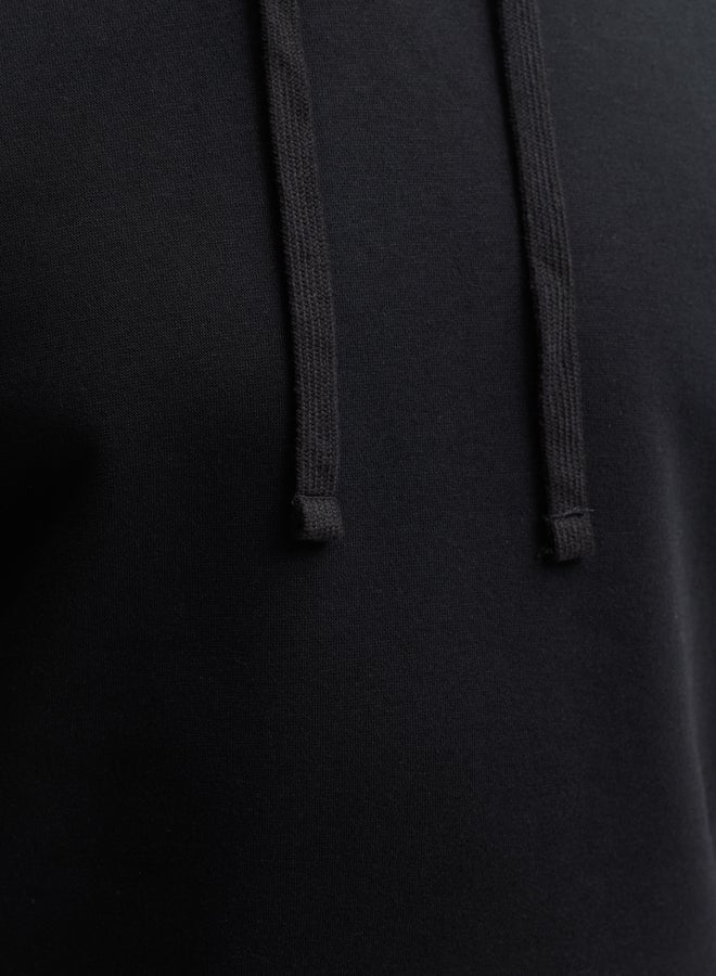 JACK & JONES Black Plain Pullover Hoodie - Image 3