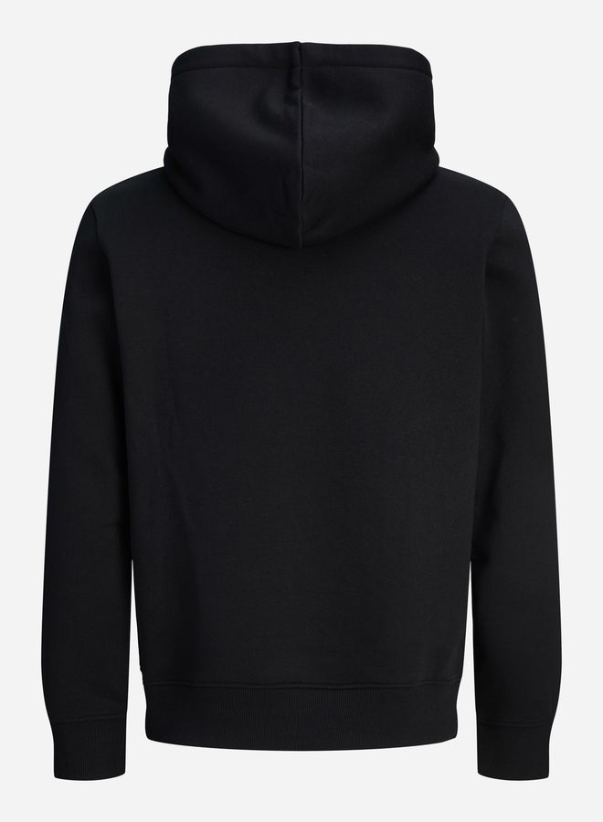 JACK & JONES Black Plain Pullover Hoodie - Image 4