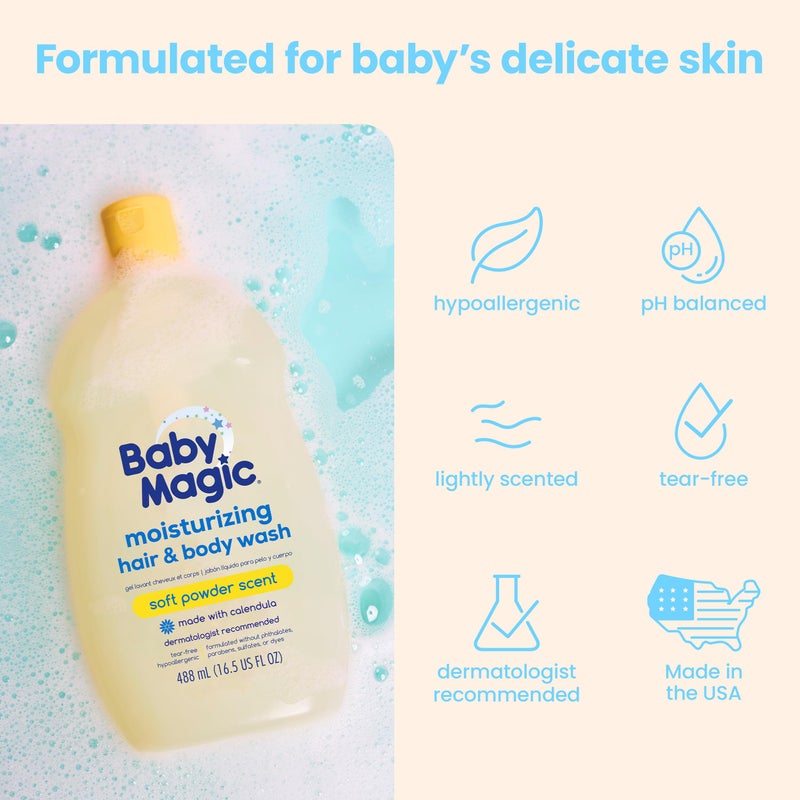 Baby Magic Moisturizing Hair & Body Wash, 16.5 Fl Oz - Image 4