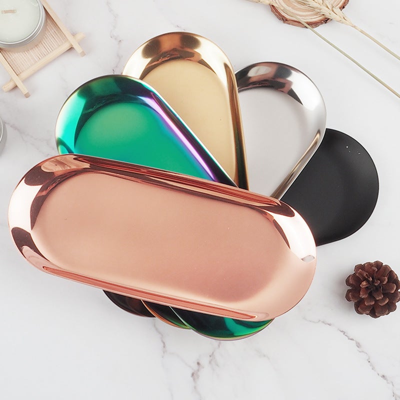 Stainless Steel Red Copper Gold Primary Color Color Oval Metal Pallet Nordic Home Decoration Pendulum Factory - Image 2