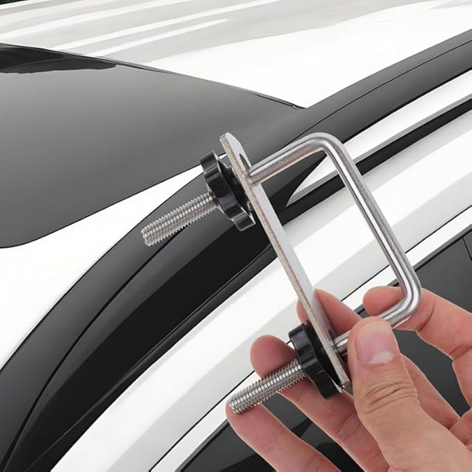 rayihni U-Shaped Clamp Clips Mounts Trunk Coupling Brackets Mounting Clamps Automotive Car Roof Rack Fitting Roof Rack u Bolts for Luggage Cargo Carrier Replacement Parts Silver - Image 3