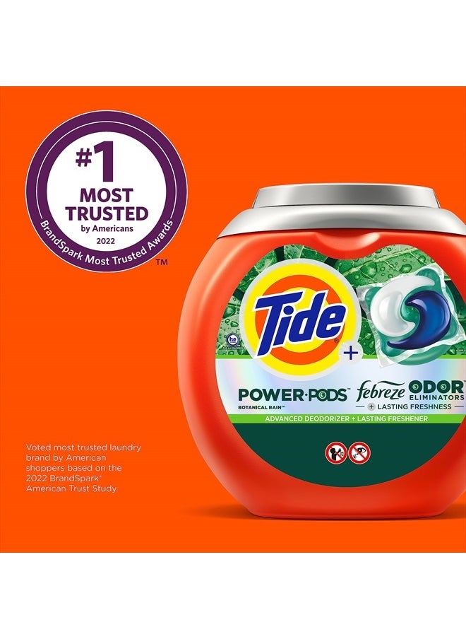 Tide - Power Pods Laundry Detergent Pacs with Febreze, 63 Count, Botanical Rain Scent, Febreze Freshness with Odor Eliminators - Image 1