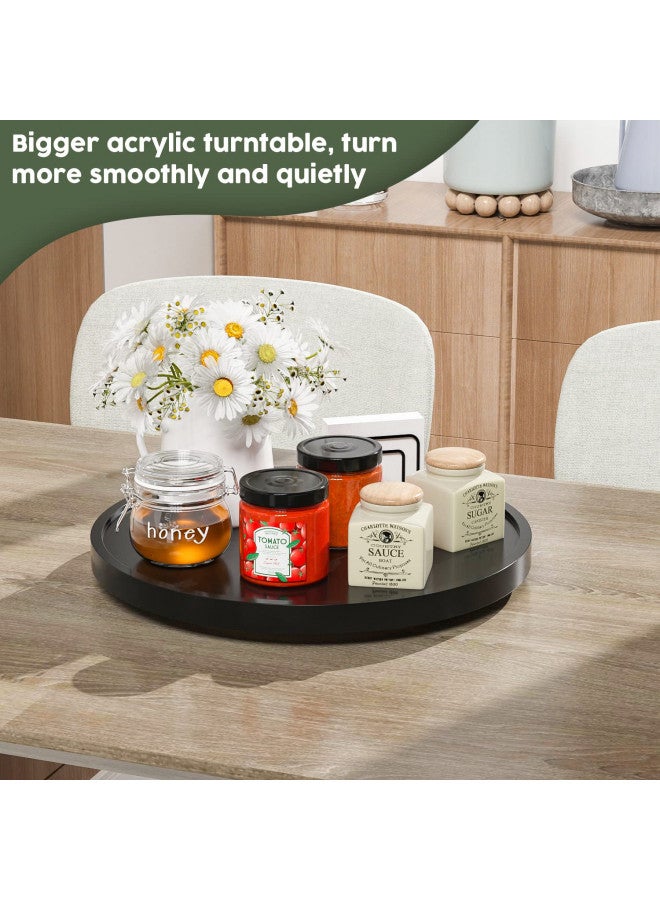 VeyFey Lazy Susan Organizer, 13.2 Inch Non-Skid Bamboo Lazy Susan for Kitchen Table cabinets Closets and Kitchen Islands, Wood Turntable for Kitchen Countertop Organizer Black - Image 2