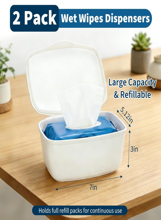Piszvbej 2 Pack Wipes Dispenser Compatible with Cottonelle Flushable - Wet Wipe Dispenser, Refillable Wipe Holder Keep Wipes Clean and Fresh, Easy One-Handed Access, Minimalist Design for Any Bathroom Décor - Image 2