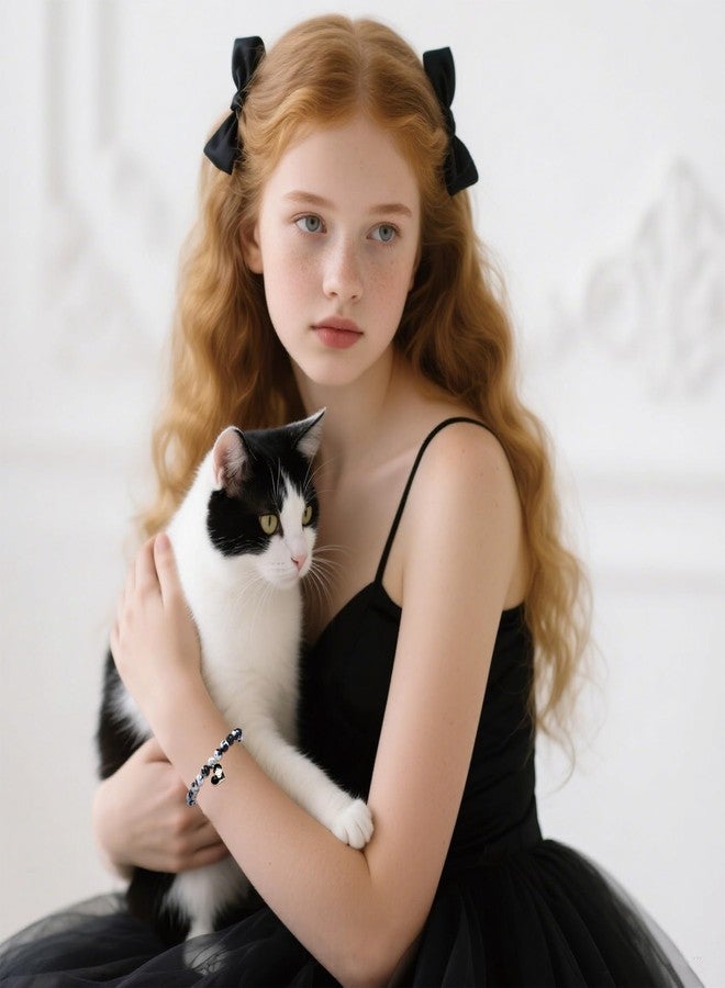 LIUANAN Tuxedo Cat Charm Bracelet for Women Agate Emotional Support Jewelry Gifts for Cats Lovers Pet Owners/Moms Her Mom Grandma Daughter Niece Birthday (Tuxedo Cat) - Image 5
