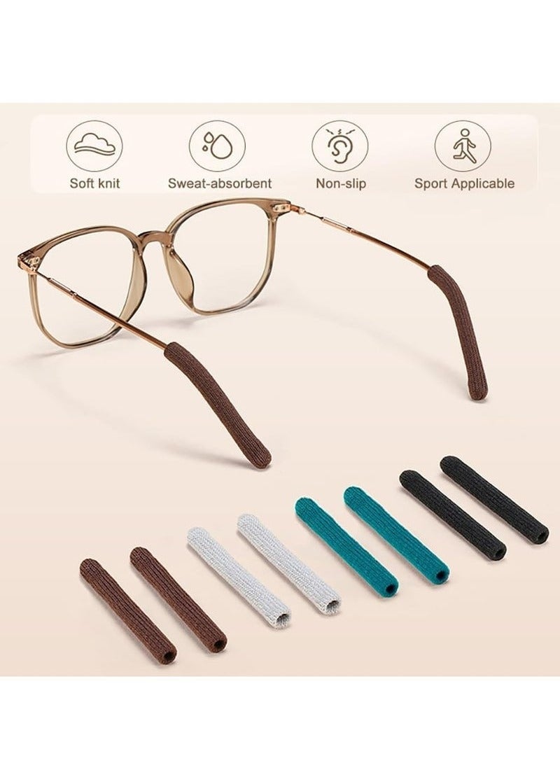 Arabest 8pcs Upgrade Soft Glasses Ear Cushion, Knitting Cotton Eye Glasses Ear Grippers Anti Slip, Glasses Ear Grips Non Slip, Temple Sleeves Tips Ear Pads for Glasses Slip Preventer (Multicolor) - Image 3