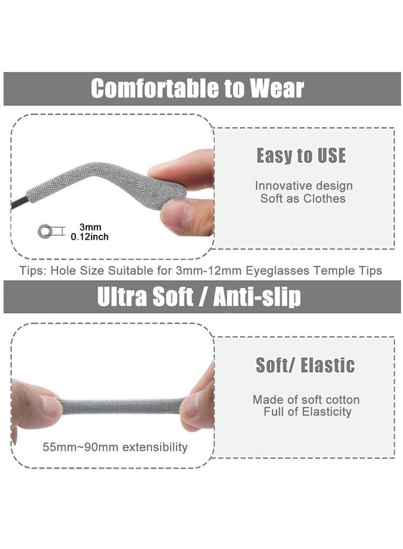 Arabest 8pcs Upgrade Soft Glasses Ear Cushion, Knitting Cotton Eye Glasses Ear Grippers Anti Slip, Glasses Ear Grips Non Slip, Temple Sleeves Tips Ear Pads for Glasses Slip Preventer (Multicolor) - Image 2