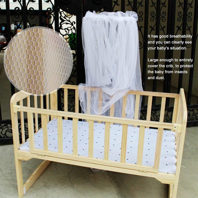 ZJchao Breathable Mesh Crib Canopy Netting for Nursery – Soft, Lightweight & Easy-to-Install White Net .6 x 4.2 m, Compatible with Most Standard Cribs - Image 3