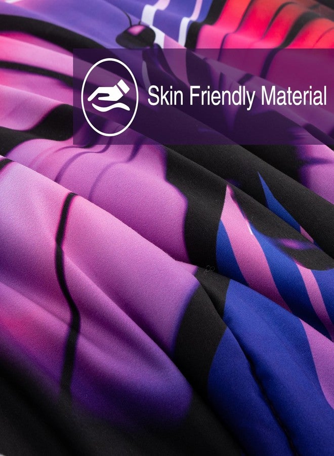 A Nice Night Galaxy 6pcs Bed in A Bag Purple and Blue Dreamy 3D Butterfly Printed, Butterflies Bedding Twin Comforter Set, for Girls Kids Teens - Image 4