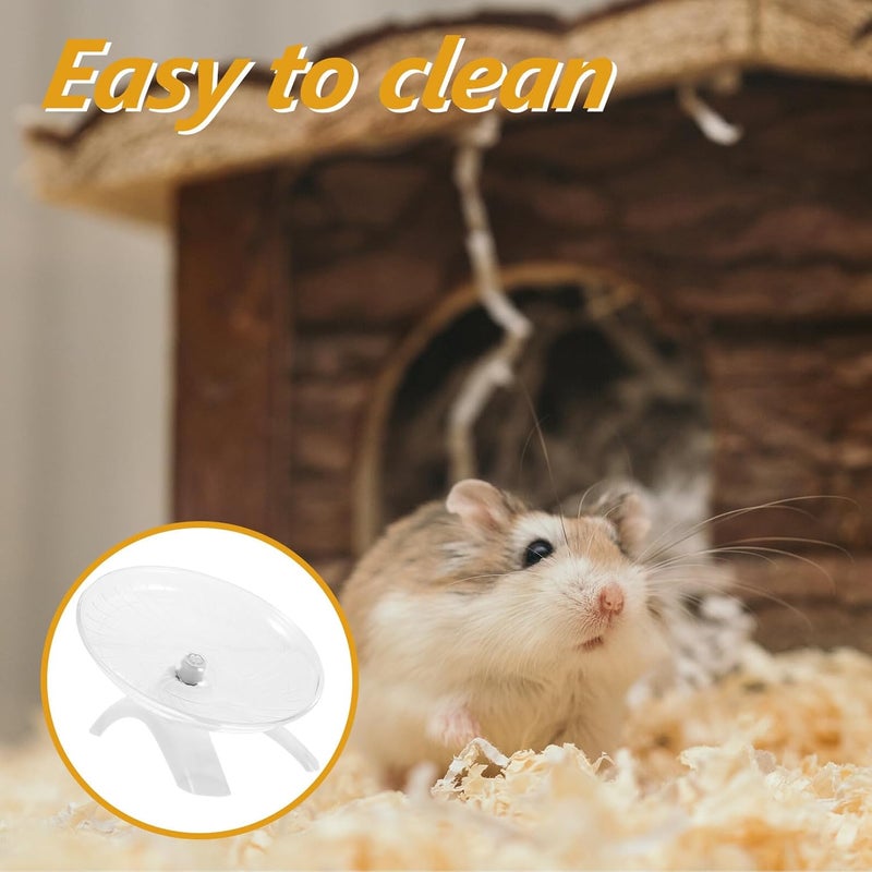 Silent Hamster Running Wheel with Stand, White Plastic Exercise Wheel for Guinea Pigs, Gerbils, Chinchillas, Quiet Pet for Cage Use - Image 4