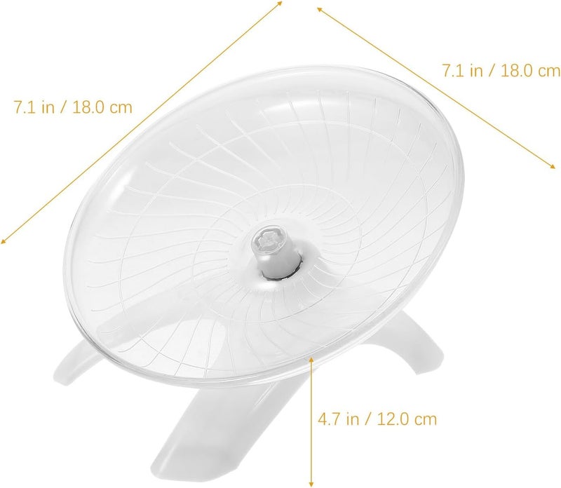 Silent Hamster Running Wheel with Stand, White Plastic Exercise Wheel for Guinea Pigs, Gerbils, Chinchillas, Quiet Pet for Cage Use - Image 2