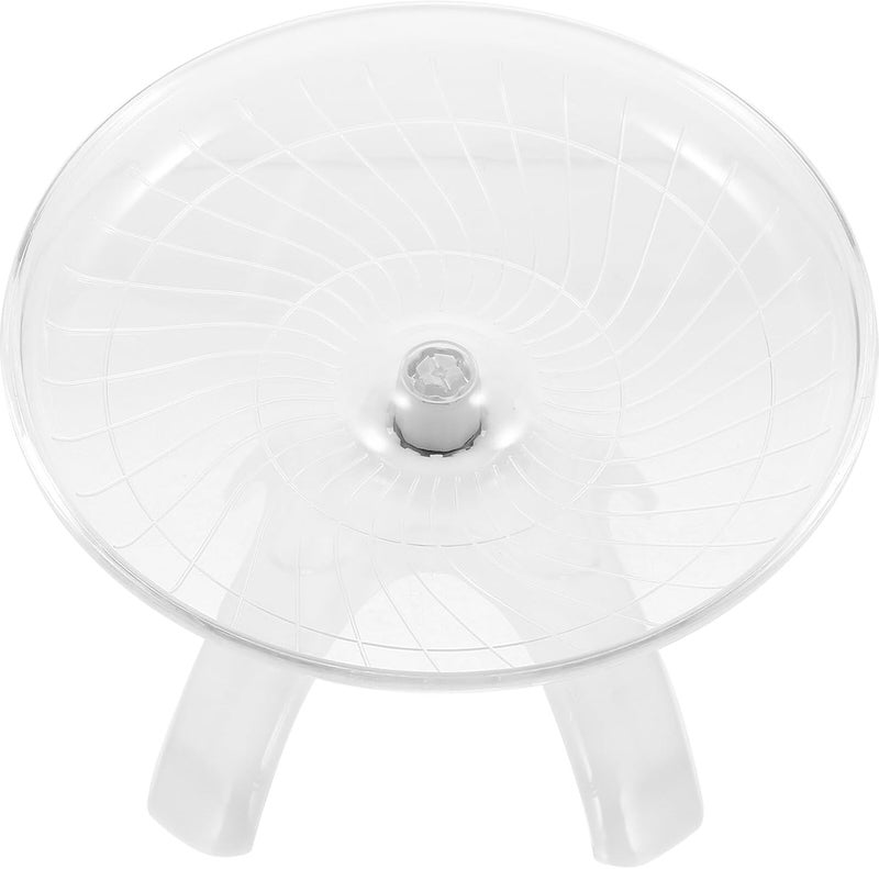 Silent Hamster Running Wheel with Stand, White Plastic Exercise Wheel for Guinea Pigs, Gerbils, Chinchillas, Quiet Pet for Cage Use - Image 1