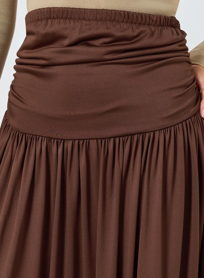 ستايلي تنورة طويلة سادة بحافة واسعة - Image 3